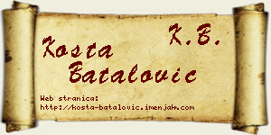 Kosta Batalović vizit kartica